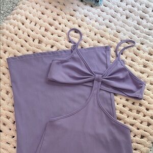 Purple Ribbed Two-Piece Set
